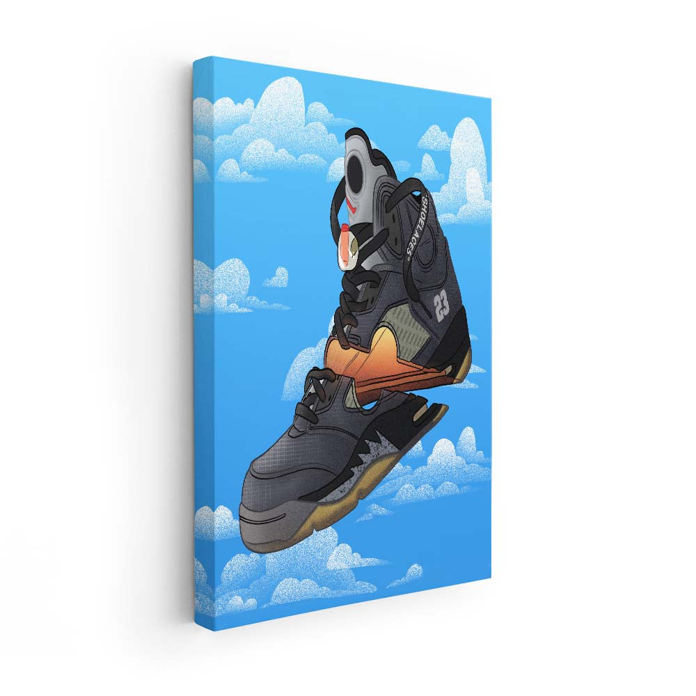 Air Jordan Retro 5 x Off White (Lienzo)