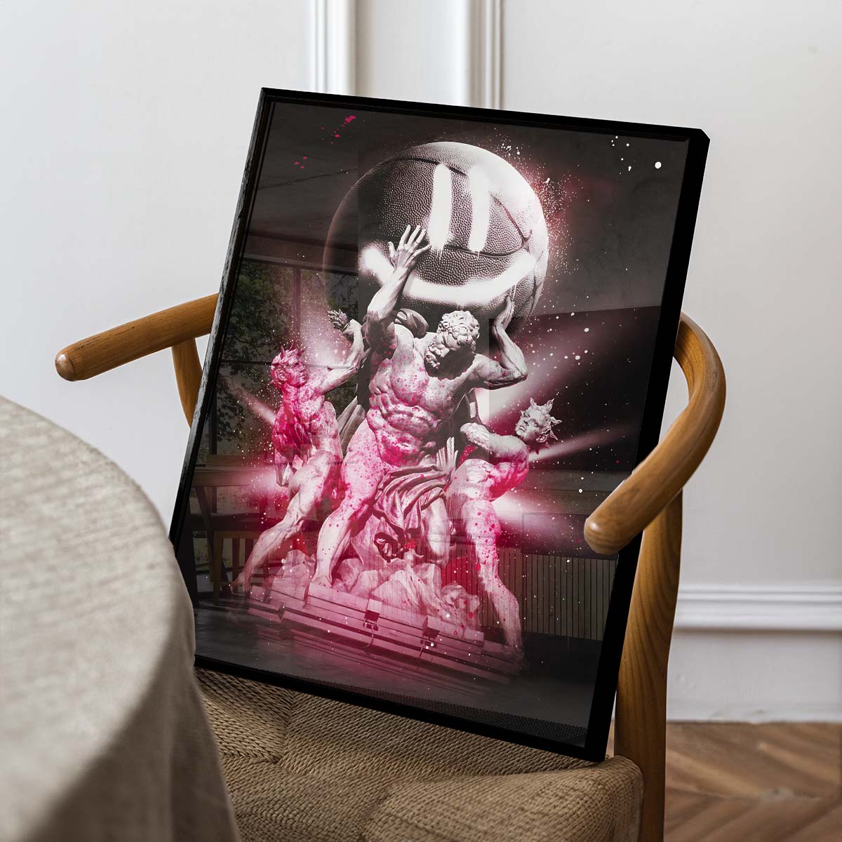 Neon Atlas with Basketball (Acrílico)