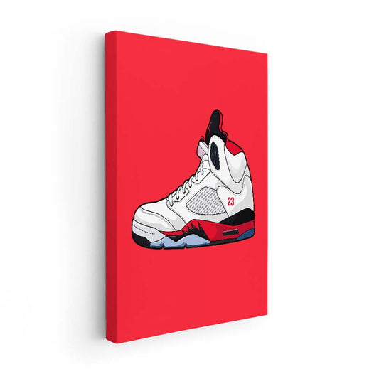 Air Jordan 5: Fire Red (Lienzo)