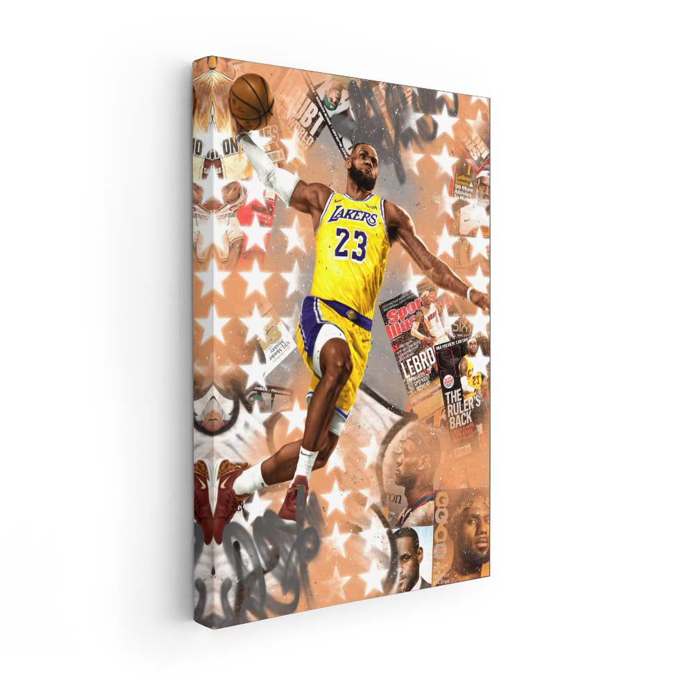 King in Purple:Lebron in Flight (Lienzo)