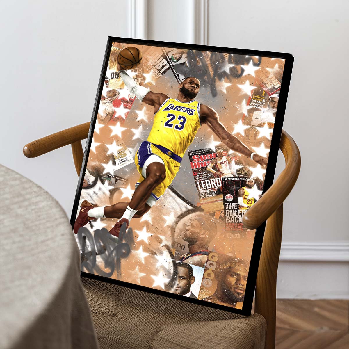 King in Purple:Lebron in Flight (Lienzo)