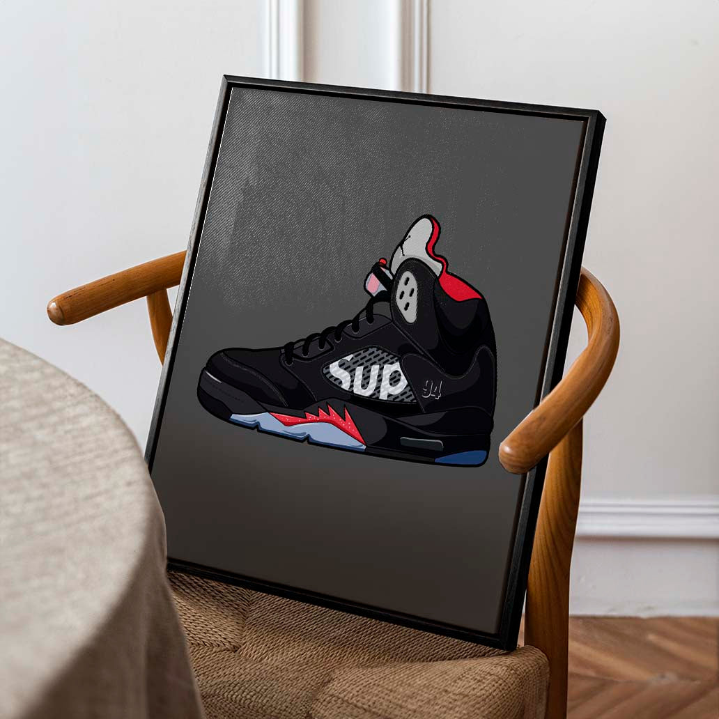 Air Jordan 5 x Supreme (Lienzo)